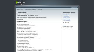 Credentialing I - CACTUS Software
