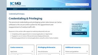 Credentialing & Privileging - BCMQI