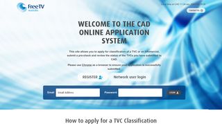 CAD Online Application System - Login