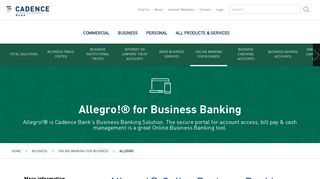 Allegro for Business Banking - Cadence Bank