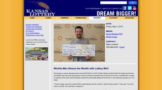 Wichita Man Wins $75,000 on Cadillac Riches - Kansas Lottery
