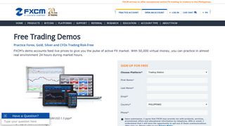 Open a Trading Demo Account @ FXCM