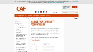 Manage your CAF Charity Account online - Charities Aid Foundation