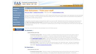 Functional Assessment Systems : FAS Outcomes - Train your staff