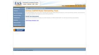 Functional Assessment Systems : Online CAFAS Rater Reliability Test