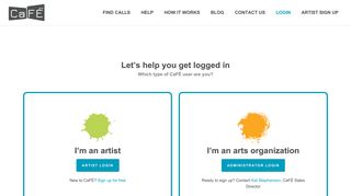 Login - CaFÉ art calls - Call for entry
