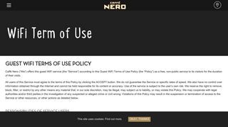 WiFi Term of Use - US - Caffe Nero