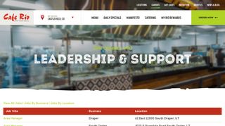 careers Leadership & Support - Cafe Rio