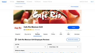 Working at Cafe Rio Mexican Grill: 379 Reviews | Indeed.com