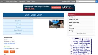 CAHP Credit Union - Sacramento, CA - Credit Unions Online