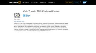 Cain Travel - TMC Preferred Partner - SAP Concur