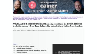 Join Oscar and Jonathan Cainer's 5 Star Service including ASTRO ...
