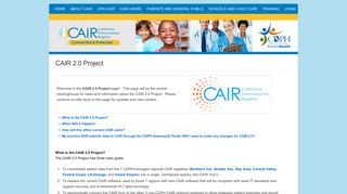California Immunization Registry » CAIR 2.0 Project