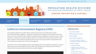 California Immunization Registry (CAIR) - Disease Prevention and ...