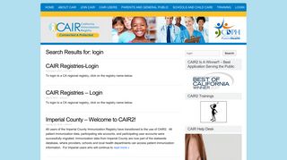 California Immunization Registry » Search Results » login