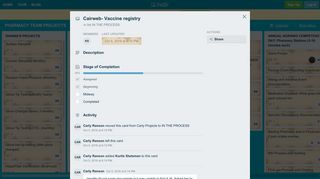 Cairweb- Vaccine registry on PHARMACY TEAM PROJECTS - Trello
