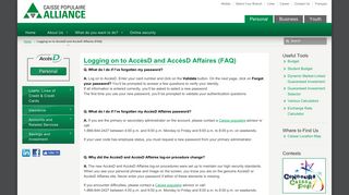 Logging on to AccèsD and AccèsD Affaires (FAQ) - Caisses ...