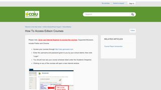 How to Access Edison Courses - the Help Center - CAIU