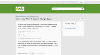 How to View a List of Students Taking a Course - the Help Center - CAIU