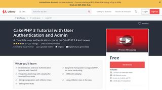 CakePHP 3 Tutorial with User Authentication and Admin | Udemy