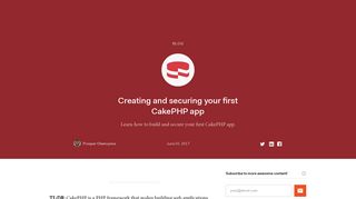 Creating and securing your first CakePHP app - Auth0