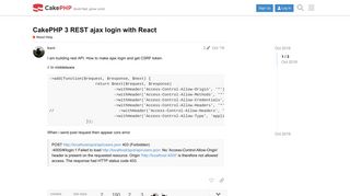 CakePHP 3 REST ajax login with React - Need Help - CakePHP ...