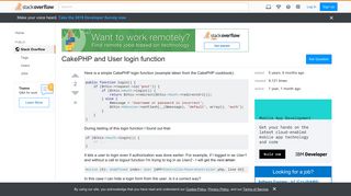 CakePHP and User login function - Stack Overflow