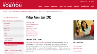 University of Houston: College Access Loan (CAL) - University of ...