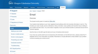 Email | GCU - Glasgow Caledonian University