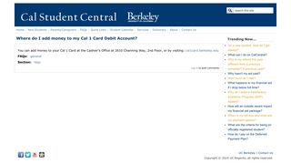 Where do I add money to my Cal 1 Card Debit Account? | Cal Student ...