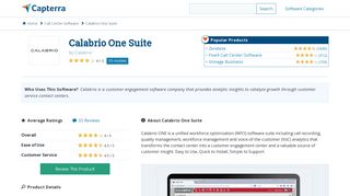 Calabrio One Suite Reviews and Pricing - 2019 - Capterra