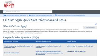 Cal State Apply Quick Start Information and FAQs - Liaison