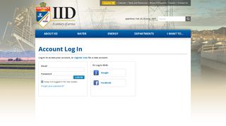 Imperial Irrigation District : Account Log In