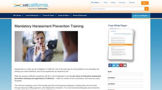 Mandatory Harassment Prevention Training - CalChamber