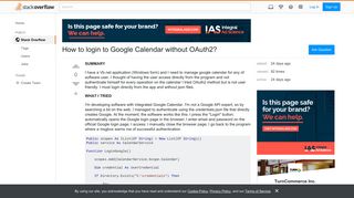 How to login to Google Calendar without OAuth2? - Stack Overflow
