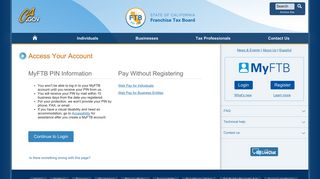 Access Your Account | California Franchise Tax Board