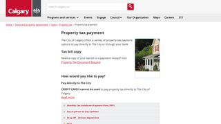 The City of Calgary - Property tax payment