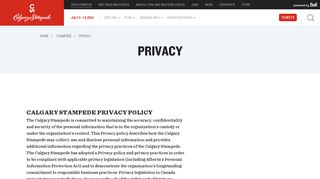 Privacy Policy | Calgary Stampede