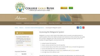 Accessing the Webgrants System | College Gold Rush
