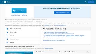 American Water - California: Login, Bill Pay, Customer Service and ...