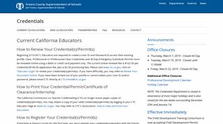 Current California Educators | Credentials