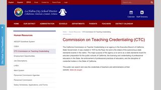 CTC-Commission on Teaching Credentialing | Human Resources