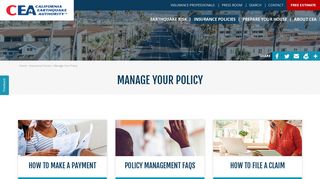 Manage Your Policy - California Earthquake Authority