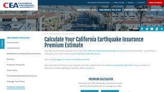 Premium Calculator - California Earthquake Authority