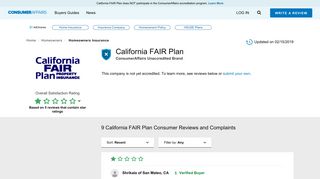 California FAIR Plan 9 Reviews and Complaints - Read Before You Buy