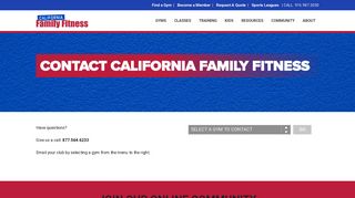 Contact Us | California Family Fitness