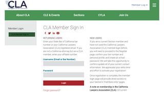 CLA Member Sign In - California Lawyers Association