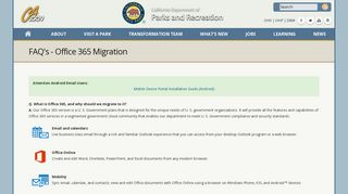 FAQ's - Office 365 Migration - California State Parks - CA.gov