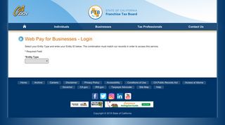 Web Pay | Login for Businesses | California Franchise Tax Board