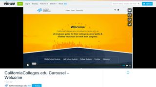 CaliforniaColleges.edu Carousel – Welcome on Vimeo